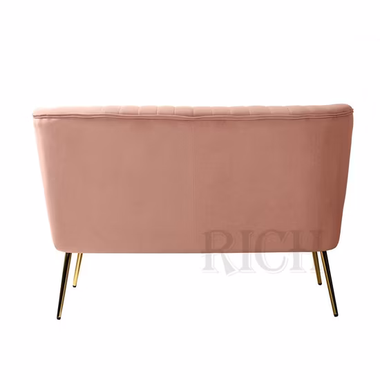 Sofá Loveseat de 2 lugares em tecido com encosto canalizado