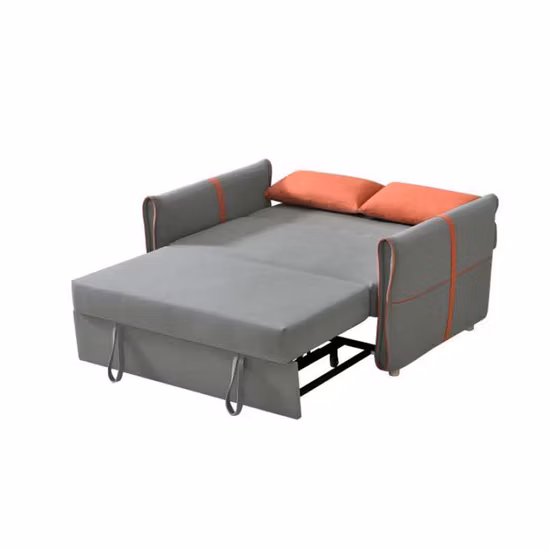 Mobília de apartamento de design moderno tecido funcional dobrável sofá-cama sala de estar com estrutura de madeira sofá cama com armazenamento