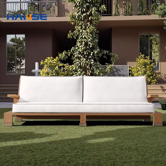 Salão de jardim barato, madeira de teca, pátio, vime, conjunto de sofá de vime, sofá de móveis para exterior