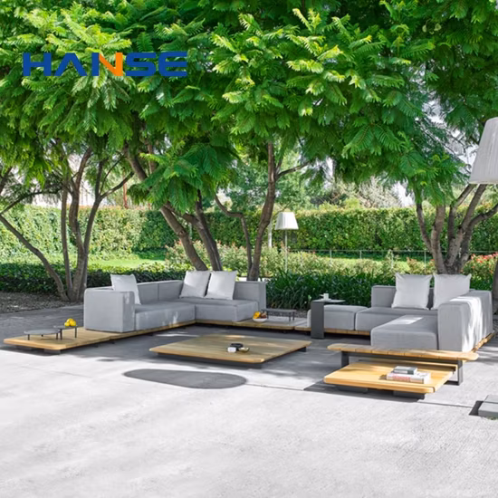 Itália Design Móveis para exteriores Grandes sofás seccionais Conjunto de sofás de teca para jardim